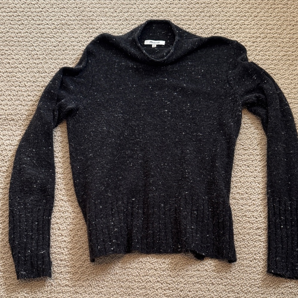 Madewell Black Speckled Turtleneck Sweater